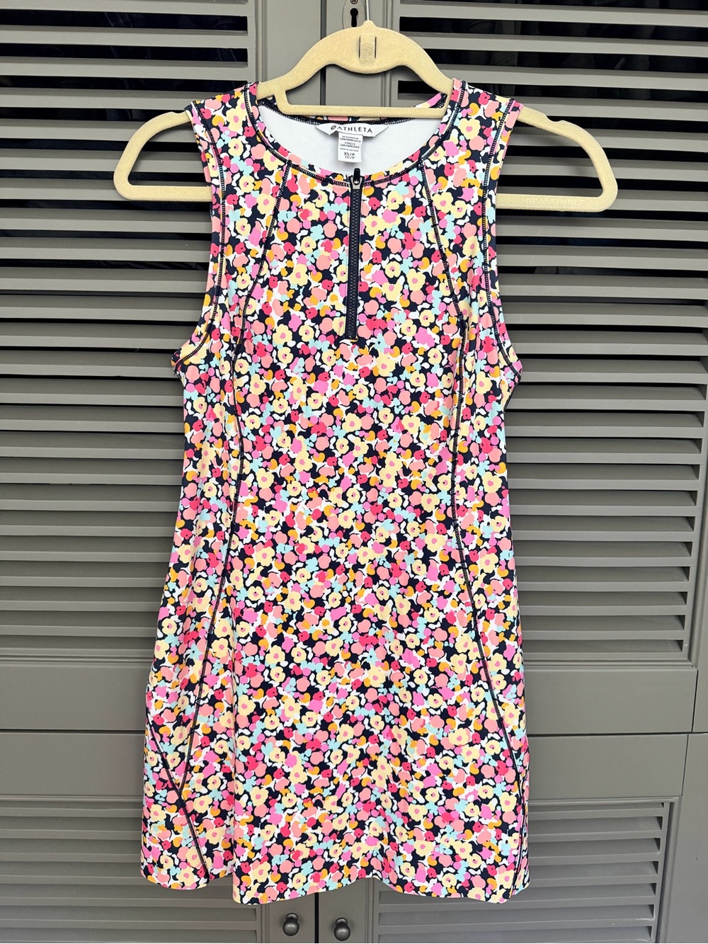 Athleta Women’s Multicolor Floral Zip Neck Active Dress